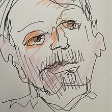 Blind contour selfies. Traditional illustration project by pf2rns89mw - 07.10.2021