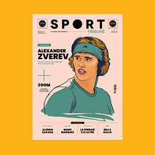Sport Tribune - Cover & cover story first issue - Editorial Illustration. Un proyecto de Ilustración tradicional, Consultoría creativa, Ilustración vectorial y Estampación de Simone Colasante - 10.07.2021