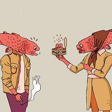 Canned fish. Un progetto di Illustrazione tradizionale, Character design, Design editoriale, Belle arti, Product design, Fumetto, Animazione di personaggi, Arte concettuale e Illustrazione infantile di Ali Hajian - 11.07.2021