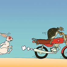 rabbit and tortuis. Un progetto di Illustrazione tradizionale, Character design, Belle arti, Fumetto, Animazione di personaggi, Arte concettuale, Progettazione di videogiochi, Illustrazione con inchiostro e Illustrazione infantile di Ali Hajian - 11.07.2021