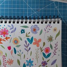 Meu projeto do curso: Padrões florais vibrantes com aquarela. Traditional illustration, Pattern Design, Watercolor Painting, and Botanical Illustration project by marizibd2012 - 07.11.2021
