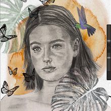 Mi Proyecto del curso: Ilustración de retrato con técnicas analógicas y digitales. Traditional illustration, Pencil Drawing, Drawing, Digital Illustration, Watercolor Painting, Portrait Drawing, and Realistic Drawing project by Patricia Rodriguez - 07.11.2021
