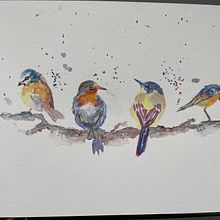 My project in Artistic Watercolor Techniques for Illustrating Birds course. Traditional illustration, Watercolor Painting, Realistic Drawing, and Naturalistic Illustration project by Louise Johnson - 07.12.2021