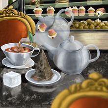 Flying cupcakes. Traditional illustration project by Ina Stabenau - 07.13.2021