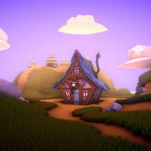 Mi Proyecto del curso: Modelado de escenarios low poly para videojuegos. 3D, and 3D Modeling project by Ambar Troya - 07.14.2021