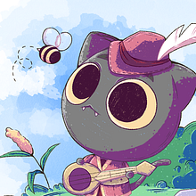 The journey begins at the signal of meow Ein Projekt aus dem Bereich Traditionelle Illustration, Digitale Illustration, Digitale Zeichnung, Design von Figuren und Kinderillustration von Denise Vella Montejano - 14.07.2021