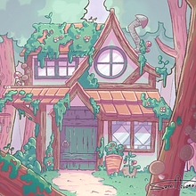 The forest house Ein Projekt aus dem Bereich Design, Traditionelle Illustration, Digitale Illustration, Digitale Zeichnung, Zeichnung, Concept Art, Kinderillustration und Verlagsdesign von Denise Vella Montejano - 14.07.2021