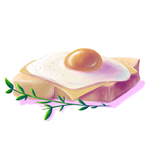 Toast with cheese and egg - Drawing practice Ein Projekt aus dem Bereich Design, Traditionelle Illustration, Digitale Illustration, Zeichnung, Digitale Zeichnung, Concept Art, Kinderillustration, Editorial Illustration, Skizzenentwurf und Sketchbook von Denise Vella Montejano - 14.07.2021