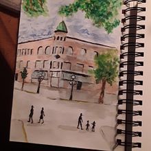My project in Architectural Sketching with Watercolor and Ink course. Sketching, Drawing, Watercolor Painting, Architectural Illustration, Sketchbook & Ink Illustration project by Sherri Moore - 07.12.2021