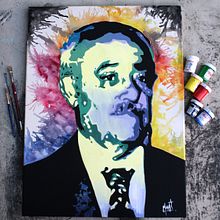 Retrato de un abuelo con influencia Pop Art. Ein Projekt aus dem Bereich Malerei und Bildende Künste von Maria Victoria Acevedo - 14.07.2021
