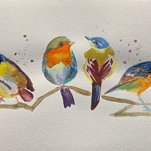 Mi Proyecto del curso: Acuarela artística para ilustración de aves. Traditional illustration, Watercolor Painting, Realistic Drawing, and Naturalistic Illustration project by Katherine Guerra - 07.12.2021