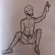 Mi Proyecto del curso: Dibujo anatómico para principiantes - Figura sentada relajada. Fine Arts, Sketching, Pencil Drawing, Drawing, Realistic Drawing, and Figure Drawing project by Laia Arcas Mateos - 07.14.2021