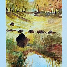 My project in Natural Landscapes in Watercolor course. Un proyecto de Bellas Artes, Pintura y Pintura a la acuarela de Marco Santarelli - 15.07.2021