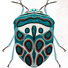 Beetle surface design. Traditional illustration project by Colleen Morton - 07.16.2021