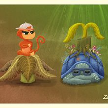 "The Monkey and the Turtle" by Dr Jose Rizal (Illustrated by @CedZabala). Traditional illustration, Fine Arts, Painting, Pencil Drawing, Drawing, Watercolor Painting, Children's Illustration, and Narrative project by Cedrick Zabala - 07.06.2021