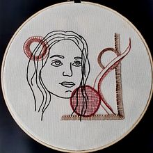 Mi Proyecto del curso: Retrato lineal bordado. Un proyecto de Bordado de Paulina Oses - 16.07.2021