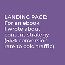 Landing page for an ebook about content strategy. Projekt z dziedziny Marketing treści, Cop i writing użytkownika Pam Neely - 28.01.2020