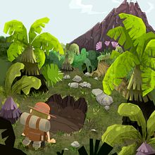 Dino´s Jungle . Un proyecto de Ilustración tradicional, Pintura, Creatividad, Ilustración digital e Ilustración infantil de Alito Luca - 08.06.2021