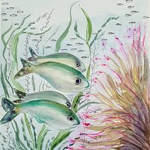 Mi Proyecto del curso: Ilustración de universos marinos en acuarela. Un proyecto de Ilustración tradicional, Pintura, Pintura a la acuarela e Ilustración naturalista				 de Victoria Beresi - 18.07.2021