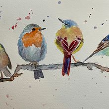 My project in Artistic Watercolor Techniques for Illustrating Birds course. Traditional illustration, Watercolor Painting, Realistic Drawing, and Naturalistic Illustration project by Keli DiRisio - 07.19.2021