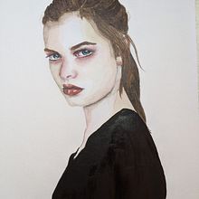 My project in Watercolor Portrait from a Photo course. Traditional illustration, and Portrait Drawing project by Dawn Reppin - 07.19.2021