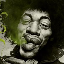 Caricatura de Jimmy Hendrix. Traditional illustration, Fine Arts, Painting, Drawing, Digital Painting, and Digital Drawing project by Pol Serra - 07.20.2021