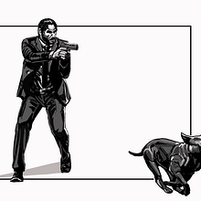 John Wick. Projekt z dziedziny Trad, c, jna ilustracja, Ilustracja c i frowa użytkownika Juan Javier Sepúlveda - 20.07.2021