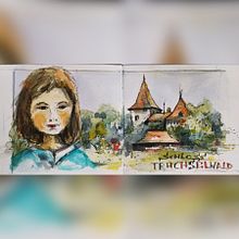 Mein Kursprojekt: Aquarellsketching: Drück deine Ideen aus . Un projet de Illustration traditionnelle, Esquisse , Créativité, Dessin, Aquarelle , et Carnet de croquis de Chri Ste - 21.07.2021