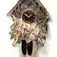How to paint Cuckoo Clock . Een project van Traditionele illustratie,  Beeldende kunst y Schilderij van Karīna Ludborža - 21.07.2021