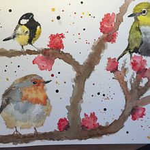 My project in Artistic Watercolor Techniques for Illustrating Birds course. Traditional illustration, Watercolor Painting, Realistic Drawing, and Naturalistic Illustration project by ladavisuk - 07.22.2021