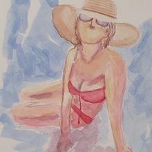 Mi Proyecto del curso: Figura humana en acuarela. Projekt z dziedziny Trad, c, jna ilustracja,  Sztuki piękne,  Malarstwo, Malowanie akwarelą, R, sunek realist, czn, R i sunek anatomiczn użytkownika m_garcia_estela - 23.07.2021