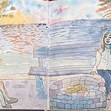 My project in Urban Sketching: Express Your World in a New Perspective course. Traditional illustration, Sketching, Drawing, Watercolor Painting, Architectural Illustration, and Sketchbook project by tessa t - 07.23.2021