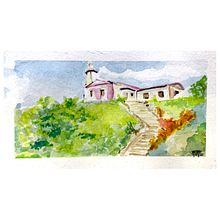 Cape Bojeador - My project in Watercolor Travel Journal course. Projekt z dziedziny Trad, c, jna ilustracja, Malowanie akwarelą,  R, sunek architektoniczn i Sketchbook użytkownika bham - 16.07.2021