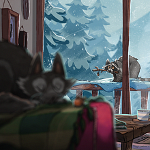 Christmas Animated Scene. Animation, and Traditional illustration project by Izzy Burton - 07.25.2021
