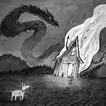 The Dragon. Traditional illustration & Ink Illustration project by Izzy Burton - 07.25.2021