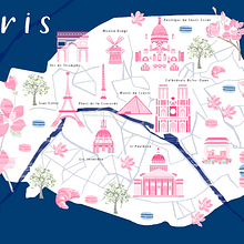 Paris: Creación de mapas ilustrados. Projekt z dziedziny Trad, c, jna ilustracja, Infografika,  R, sunek, Ilustracja c, frowa,  R, sunek art, st, czn, Malarstwo c i frowe użytkownika Josefina Giavedoni - 03.08.2021