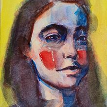 My project in Artistic Portrait with Watercolors course. Un progetto di Belle arti, Pittura, Pittura ad acquerello e Disegno di ritratti di Aysha Aldoseri - 26.07.2021