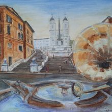 Spanish Square. Architecture, Fine Arts, Painting, Concept Art, Acr, lic Painting, and Architectural Illustration project by Arunas Beksta - 07.26.2021