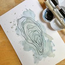 Oyster Shells. Projekt z dziedziny Trad, c i jna ilustracja użytkownika Rachel Wold - 26.07.2021