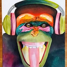 Crazy monkey. Un projet de Peinture acr , et lique de Maria Märtl - 27.07.2021