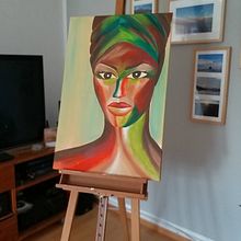 Exotische Frau Großformat . Un projet de Peinture acr , et lique de Maria Märtl - 27.07.2021