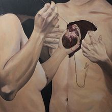 El hilo rojo. Projekt z dziedziny  Malarstwo i Malarstwo olejowe użytkownika Daniela F. Cortéz - 28.07.2021