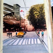 Mi Proyecto del curso: Paisajes urbanos en acuarela. Fine Arts, Watercolor Painting, and Architectural Illustration project by Maria G Bernardez - 07.23.2021