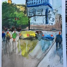 Paisagem Urbana - Nublada e com Chuva Ein Projekt aus dem Bereich Bildende Künste, Aquarellmalerei und Architektonische Illustration von alcidesantonio - 25.07.2021