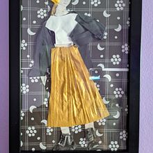 Golden skirt that glimmers like the moon. Un progetto di Illustrazione tradizionale, Collage e Disegno artistico di Leah Arenas - 28.07.2021