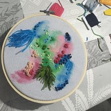 Mi Proyecto del curso: Técnicas básicas de bordado y acuarela. Painting, Watercolor Painting, and Embroider project by ELENA MUELAS TEROL - 07.29.2021