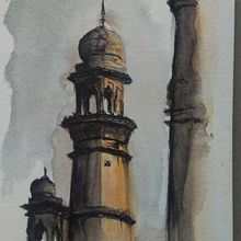 My Course Project: Architectural Drawing with Watercolor and Ink Ein Projekt aus dem Bereich Skizzenentwurf, Aquarellmalerei, Architektonische Illustration, Sketchbook und Illustration mit Tinte von Kamakshi Verma - 28.07.2021