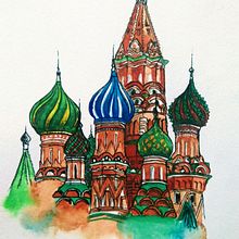 St. Basil's Cathedral, Moscow- Watercolors and Fine Pens . % Kamakshi Verma tarafından hazırlanan Geleneksel illüstras, on, Mimarlık, Güzel sanatlar, Sokak Sanatı, Poster Tasarımı, Sulubo, a Resim, Sanatsal Çizim, Mimari İllüstras, Ve on projesi - 07.29.2021