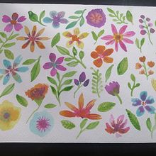 Mi Proyecto del curso: Estampados florales en acuarela con colores vibrantes. Traditional illustration, Pattern Design, Watercolor Painting, and Botanical Illustration project by Mel E. - 07.29.2021
