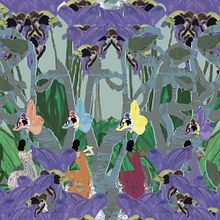 Encinas Orquídeas Mujeres. Milagros.. Traditional illustration, Pattern Design, Fashion Design, and Printing project by Milagros Argüelles González - 07.27.2021